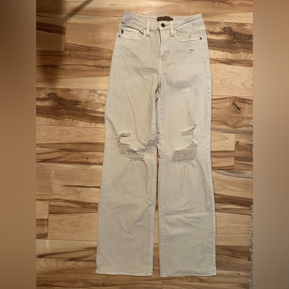 Judy Blue 90’s Straight Jeans in Sand